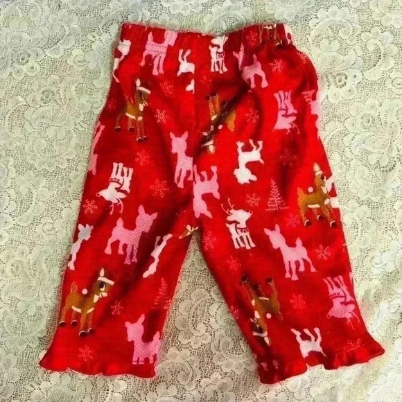 Rudolph the red nosed reindeer Clarice fleece pajamas. Christmas pajamas sz 12M - Picture 4 of 12